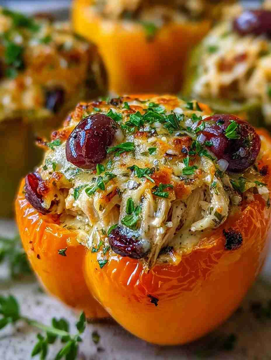 Mediterranean Stuffed Peppers Recipe Creamy Cottage Cheese Chicken Ideas Cranberry Chicken Stuffed Peppers Low Carb Medite...