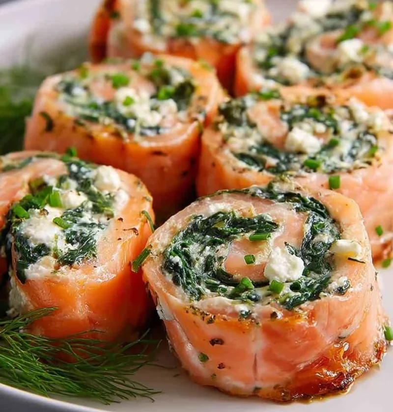 Mediterranean Stuffed Salmon Recipe Spinach And Feta Salmon Pinwheel Ideas Easy Salmon Pinwheel Recipe Mediterranean How T...