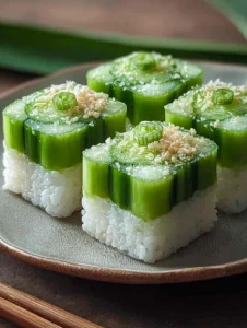 Pandan Sticky Rice Cake: Chewy Delight with Tropical Vibes