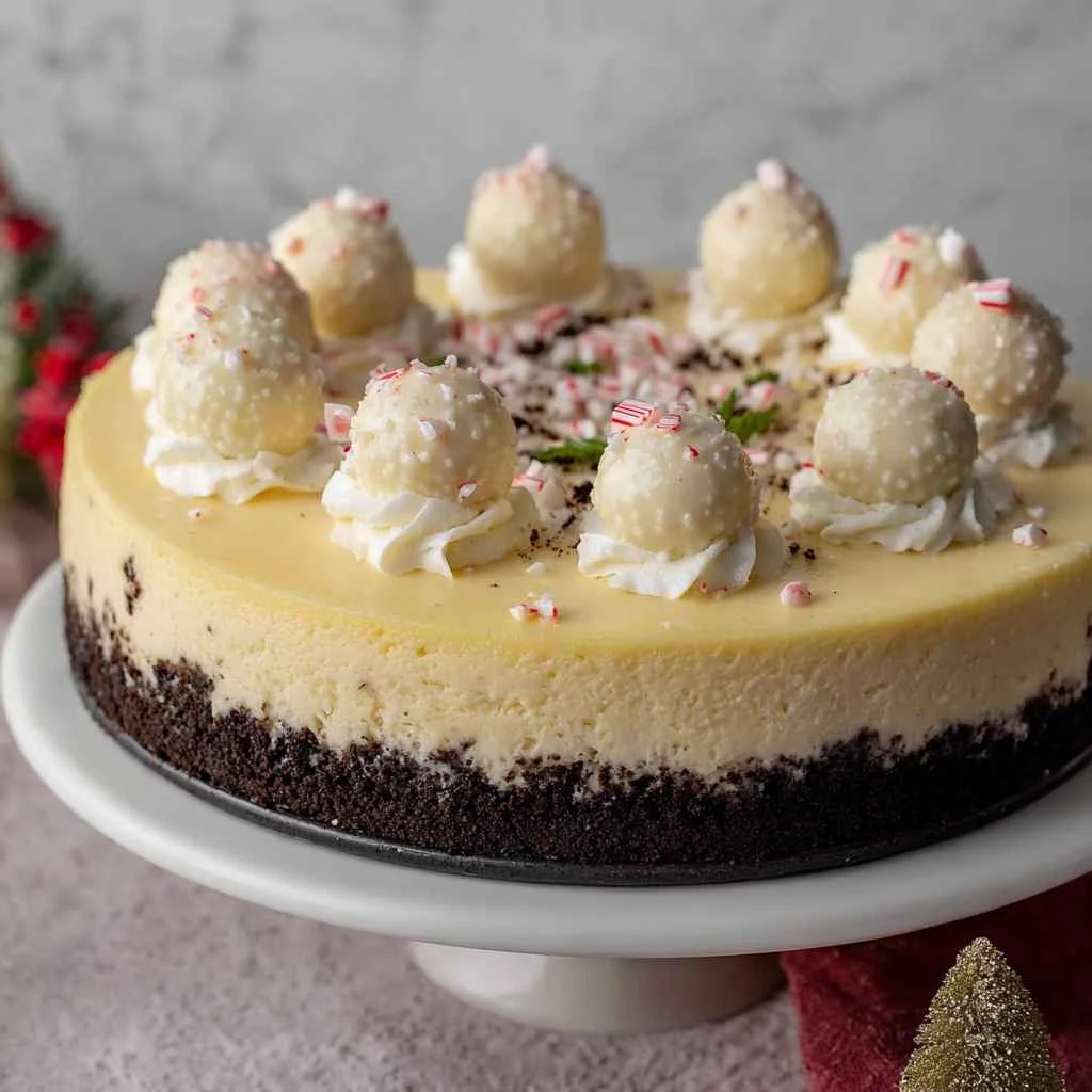 Peppermint Cheesecake Oreo Crust Christmas Dessert