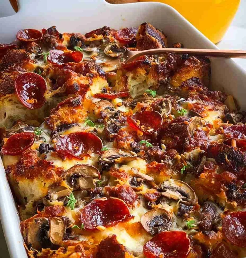 Pizza Strata Breakfast Casserole Pizza Strata Breakfast Casserole