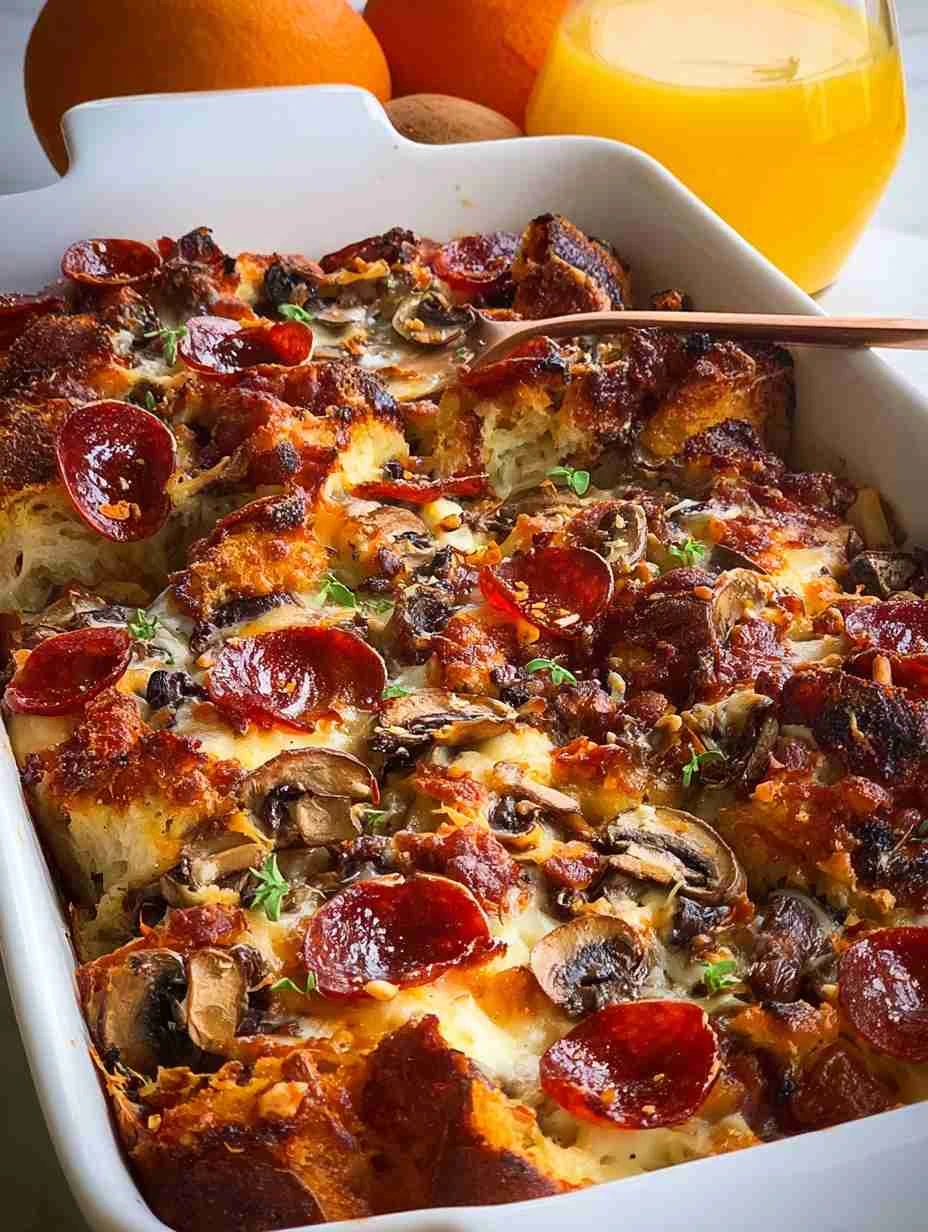 Pizza Strata Breakfast Casserole
