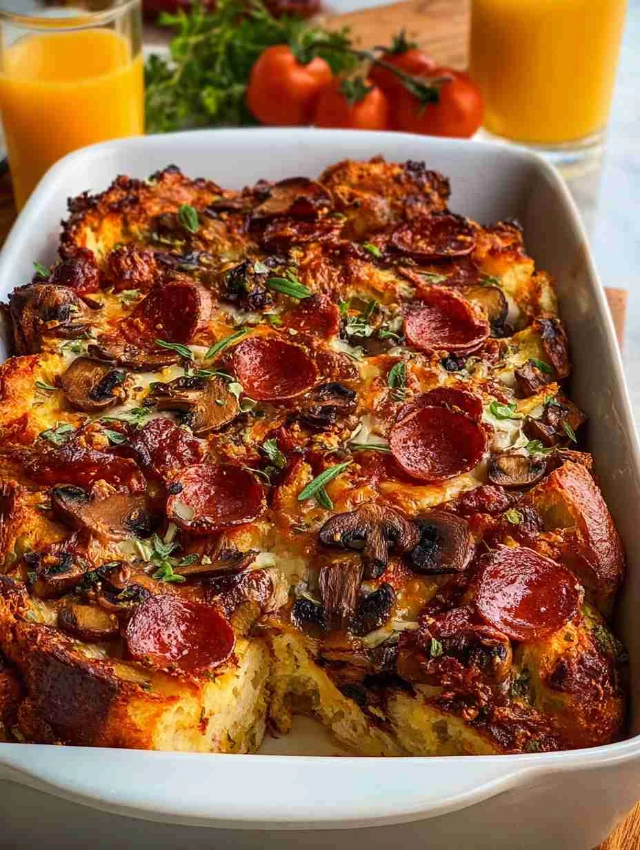 Pizza Strata Breakfast Casserole Pizza Strata Breakfast Casserole