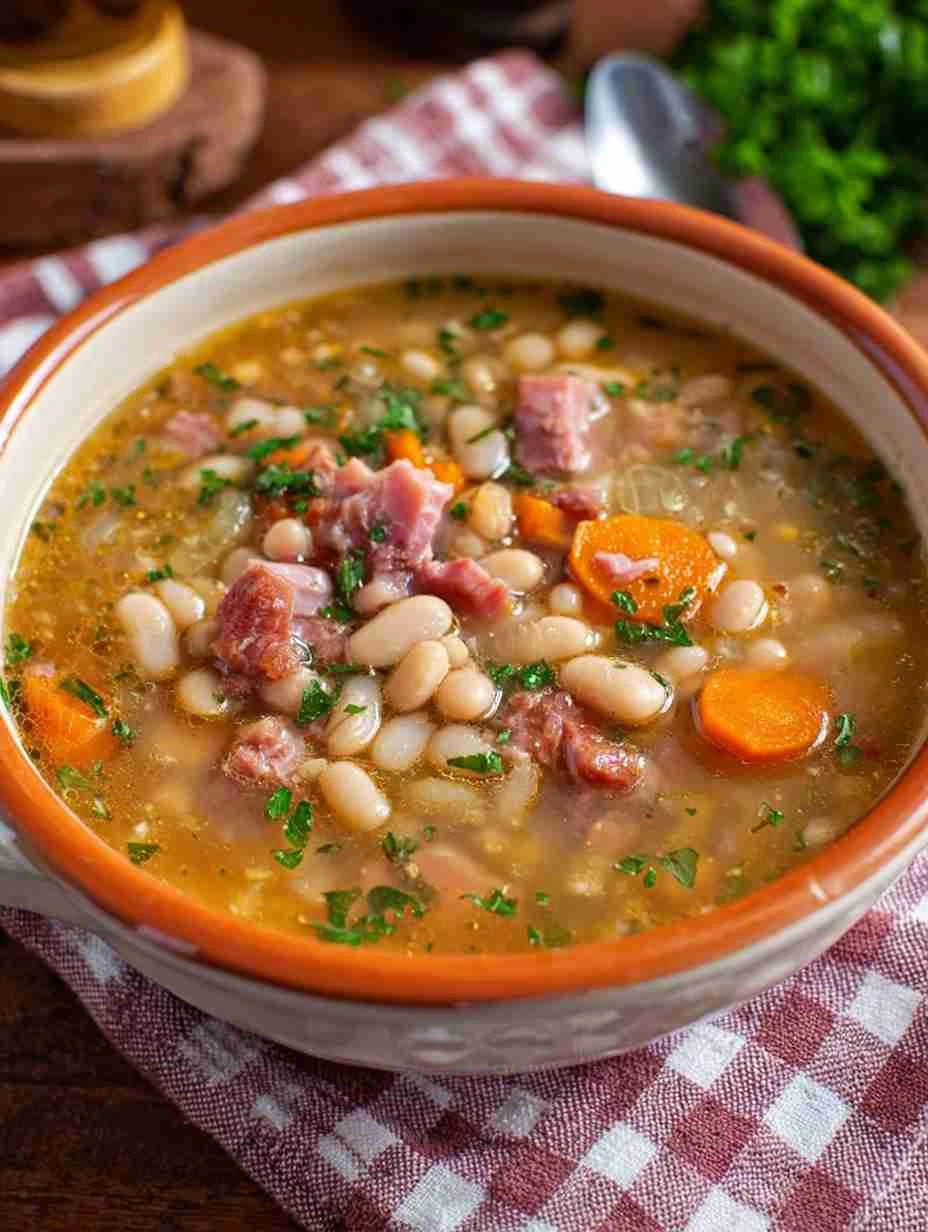 Slow Cooker Ham And Bean Soup Recipe Leftover Ham Bean Soup Crockpot Best Ham And Bean Soup Slow Cooker Easy Slow Cooker H...