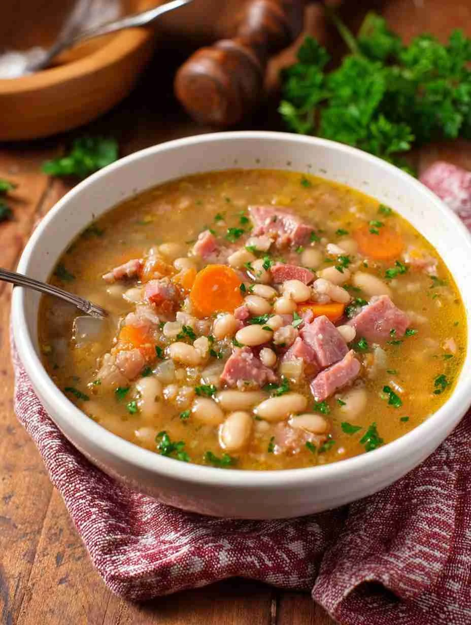 Slow Cooker Ham And Bean Soup Recipe Leftover Ham Bean Soup Crockpot Best Ham And Bean Soup Slow Cooker Easy Slow Cooker H...