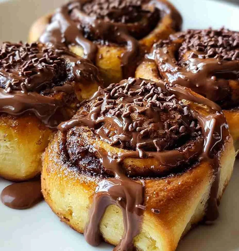 Soft Gooey Nutella Rolls Recipe Easy Homemade Chocolate Nutella Rolls Best Nutella Rolls With Chocolate Drizzle How To Mak...
