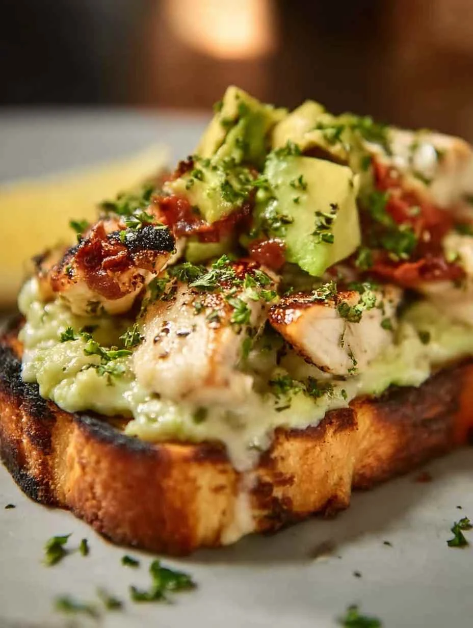 Southern Avocado Toast With Smoked Chicken & Cheese Southern Avocado Toast Smoked Chicken Cheese