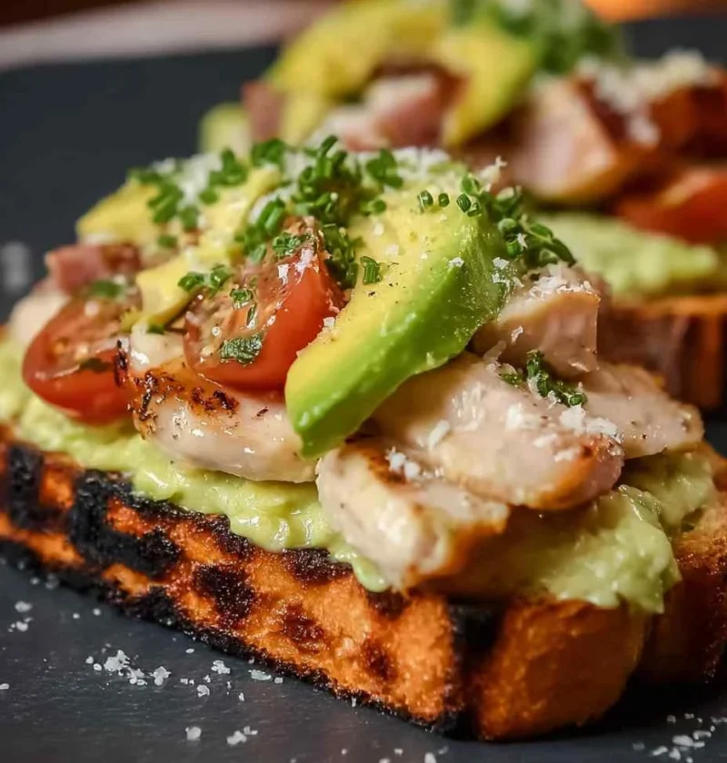 Southern Avocado Toast With Smoked Chicken & Cheese Southern Avocado Toast Smoked Chicken Cheese