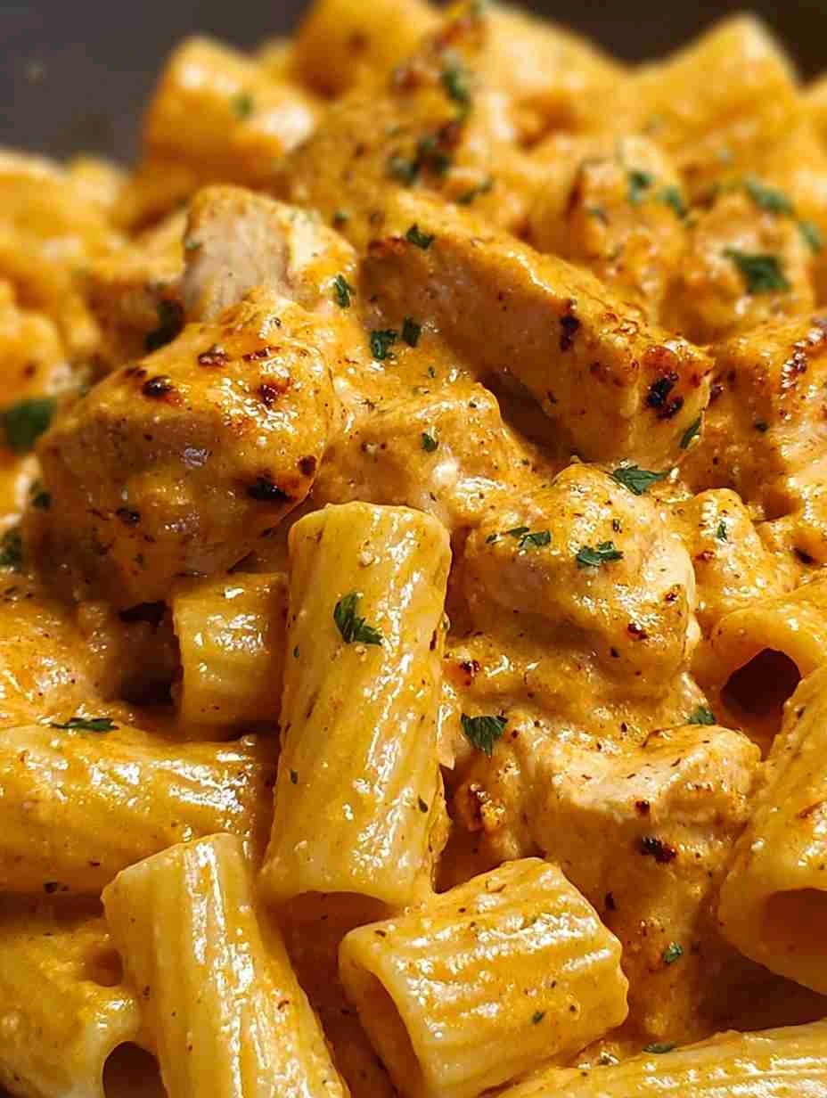 Sticky Garlic Butter Cajun Ranch Chicken Rigatoni