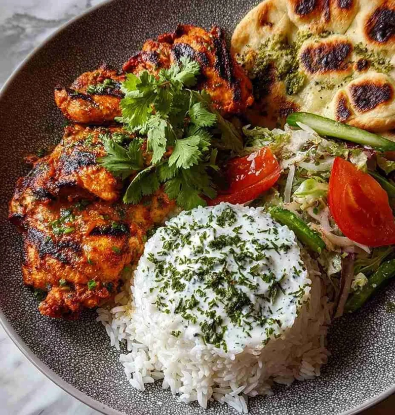 Tandoori Chicken Bowl Recipe Homemade Garlic Naan Guide Herbed Rice Pairings Cooling Raita For Spicy Food Easy Tandoori Ch...