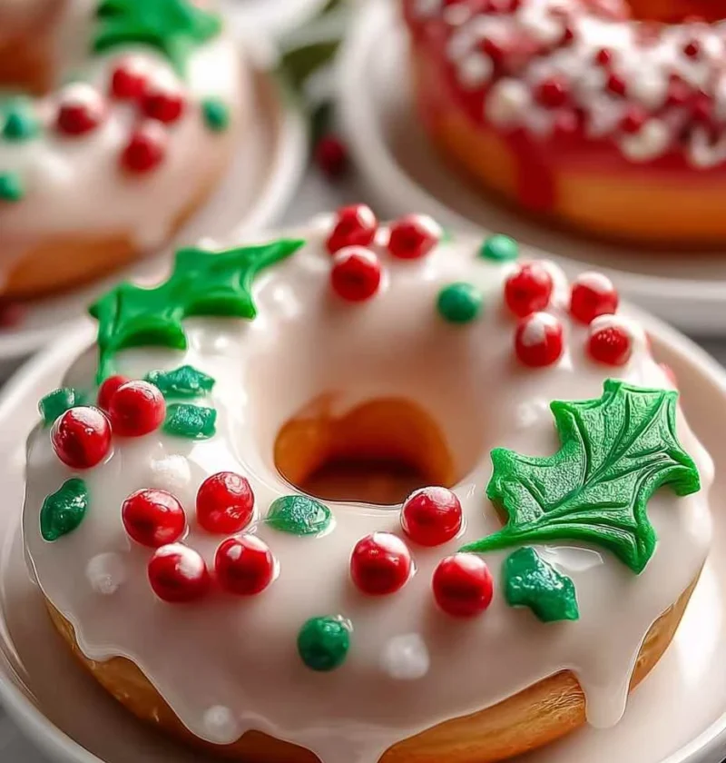 Vegan Christmas Wreath Doughnuts Recipe Homemade Vegan Holiday Doughnuts Buy Vegan Christmas Doughnuts Online Best Vegan D...