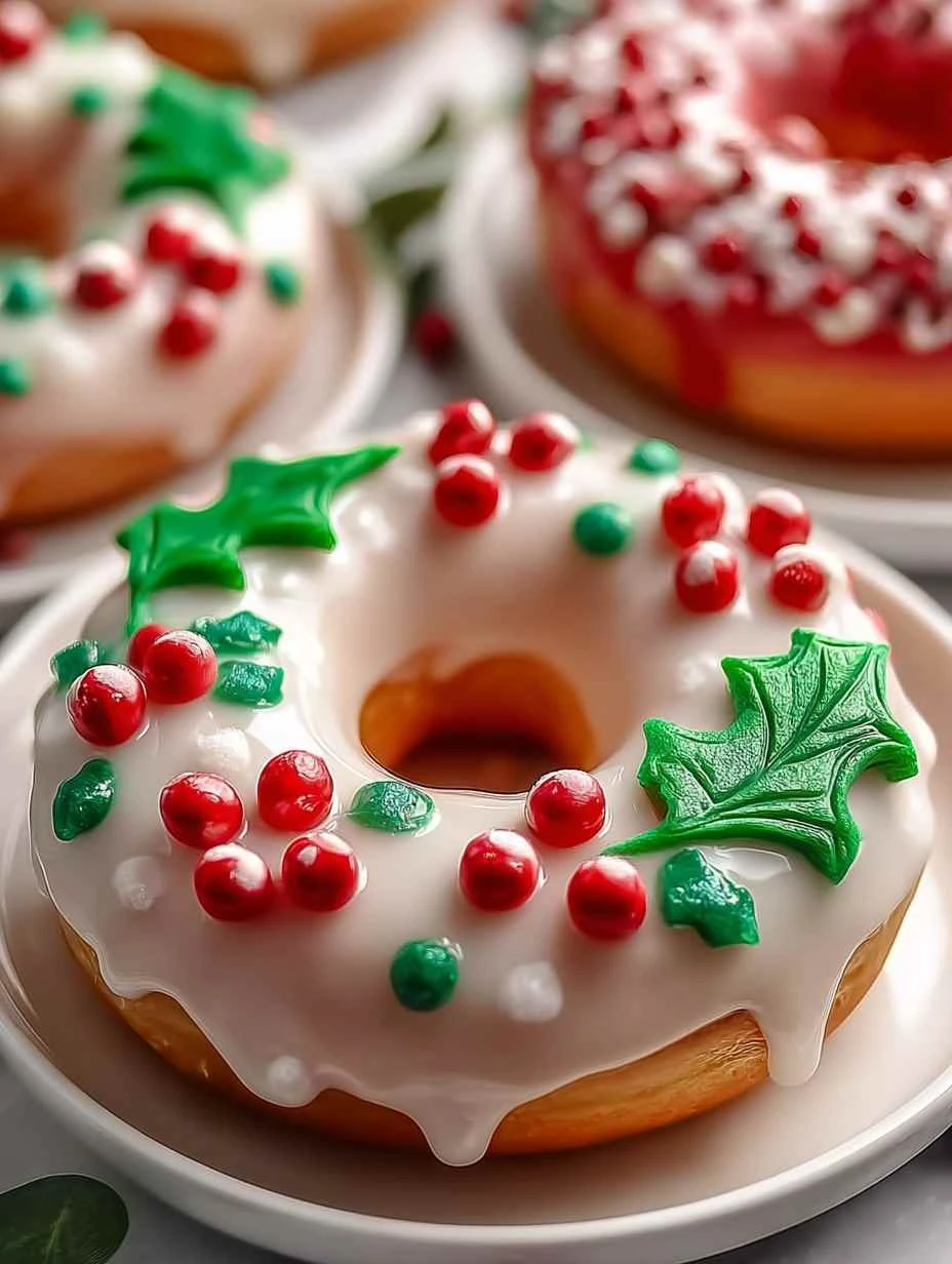 Vegan Christmas Wreath Doughnuts for a Joyful Holiday Treat