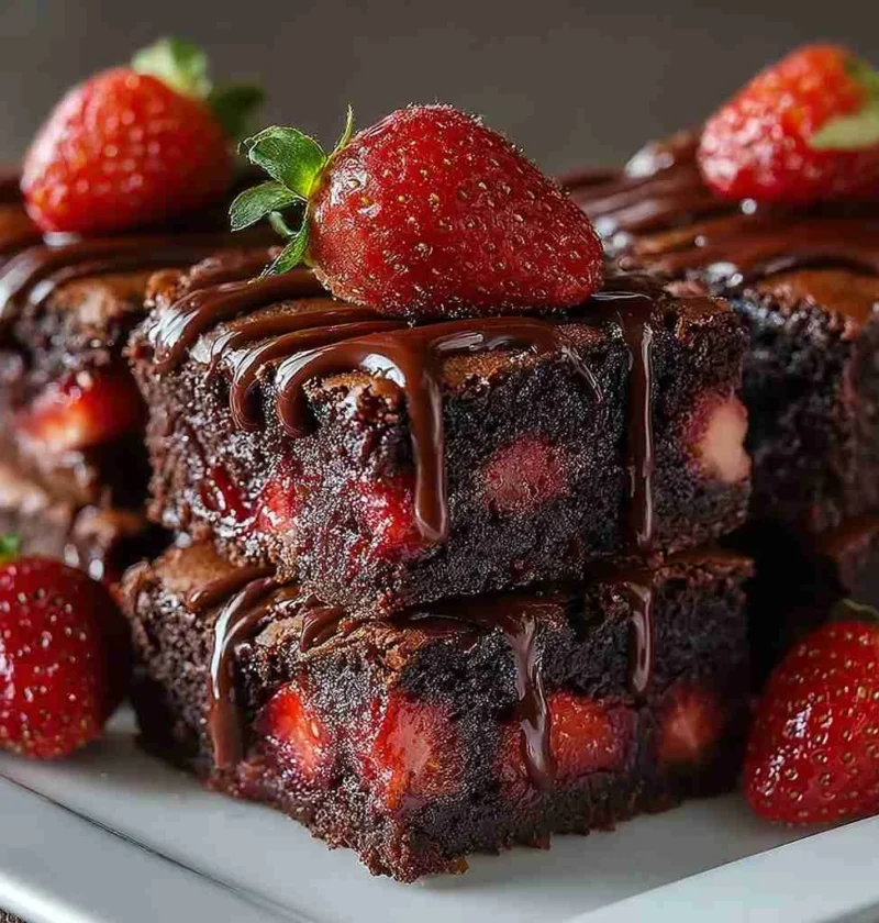 Moist Strawberry Brownies That Make Every Bite Magical