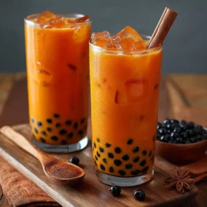 Authentic Thai Iced Tea with Boba