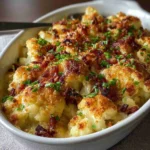 One Pan Creamy Red Pepper and Feta Chicken and Cauliflower
