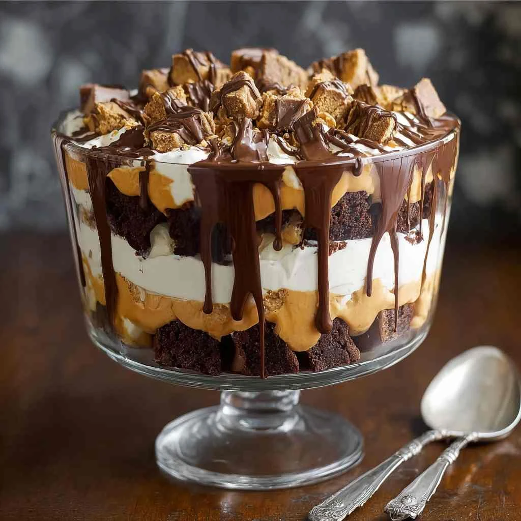 Chocolate Peanut Butter Trifle Decadent Layered Dessert Recipe