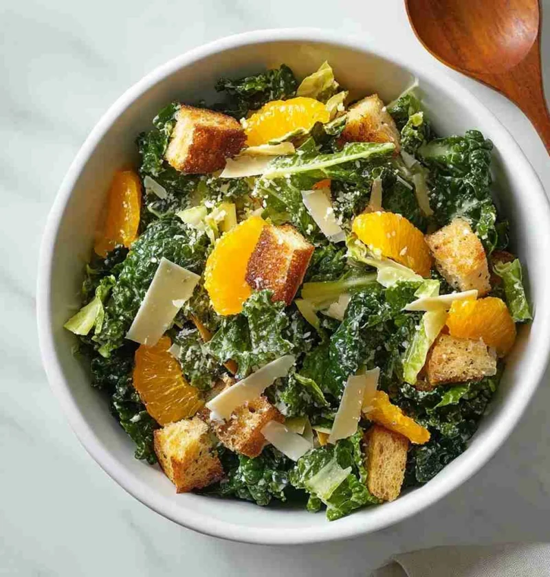 Citrus Caesar Salad Baked Croutons