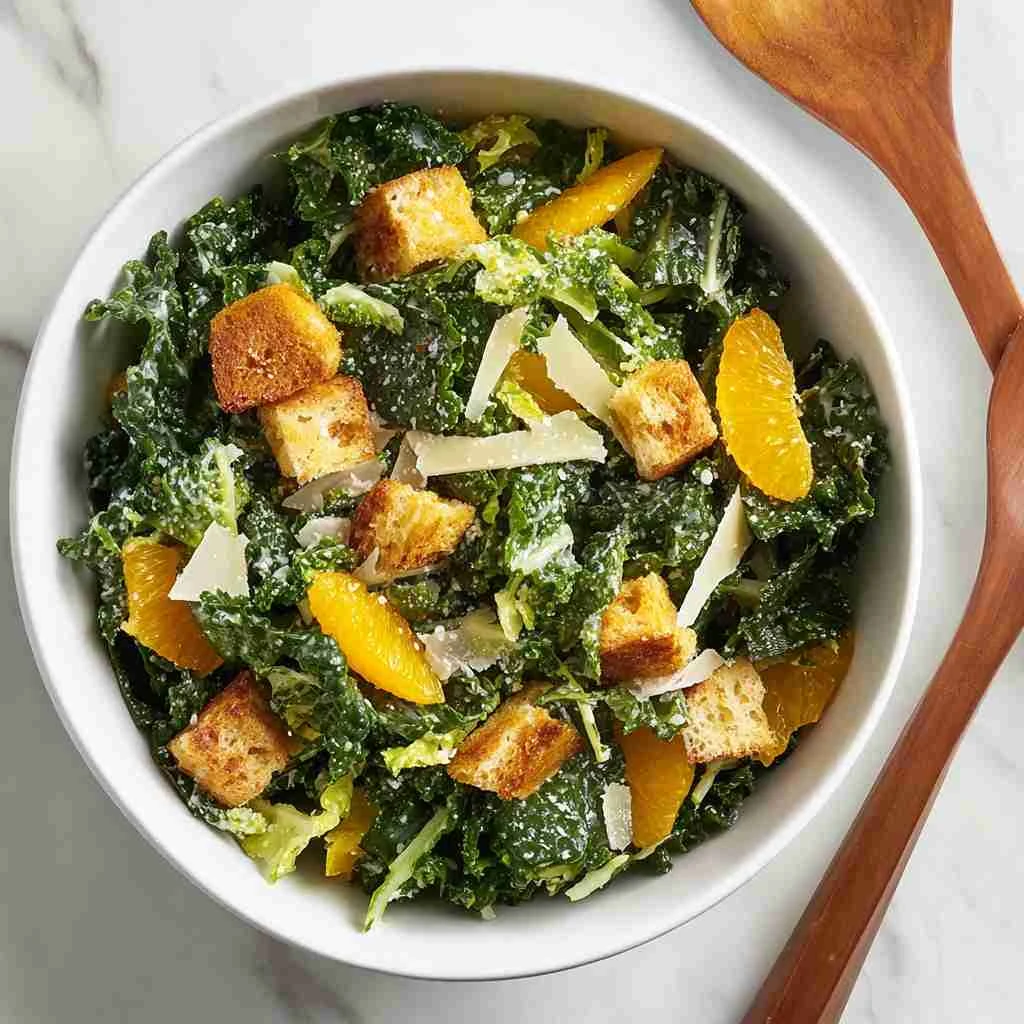 Citrus Caesar Salad Baked Croutons