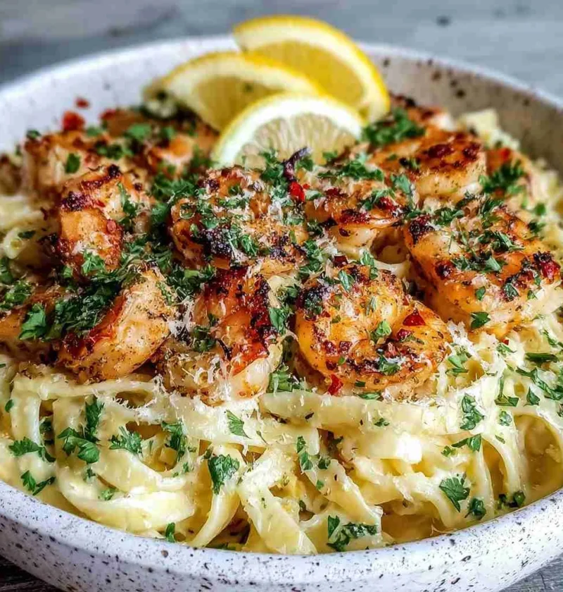 Creamy Lemon Garlic Butter Chicken Pasta Recipe Dinner