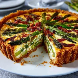 Creamy Spring Asparagus and Bacon Quiche Recipe Easy Homemade Brunch Idea