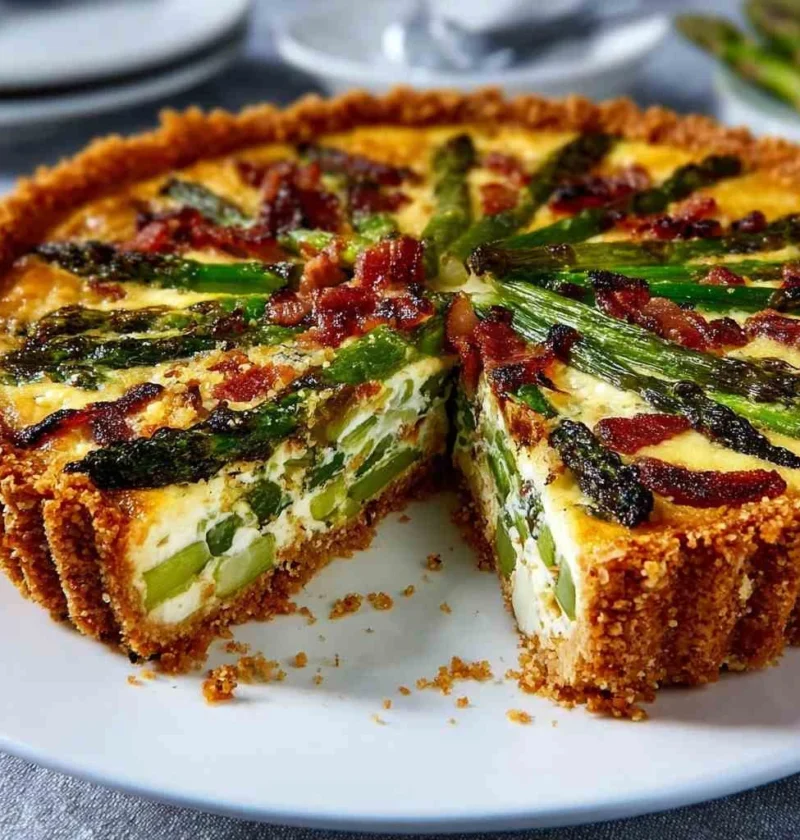 Creamy Spring Asparagus Bacon Quiche Recipe Homemade Brunch