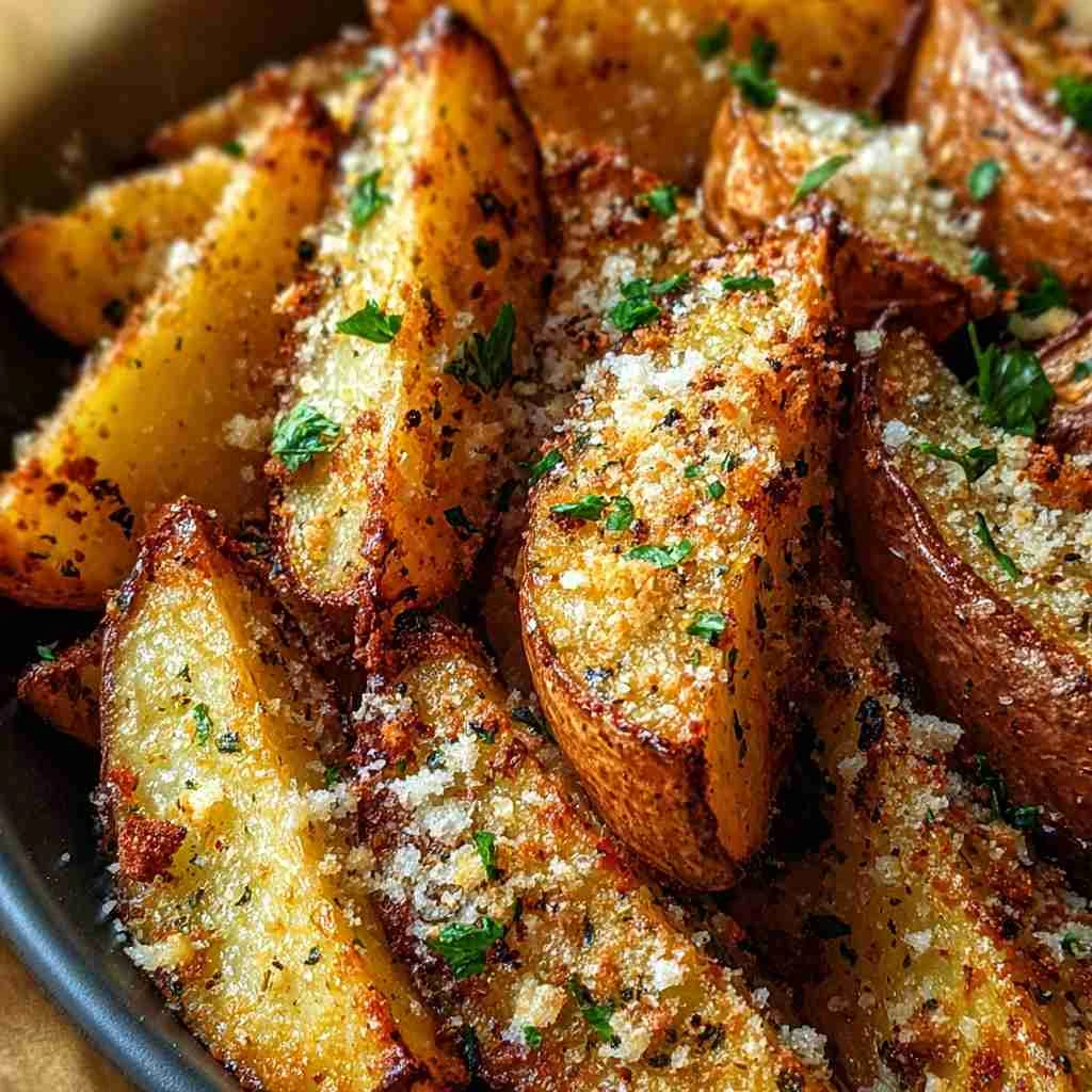 Crispy Baked Garlic Parmesan Potato Wedges Youll Crave