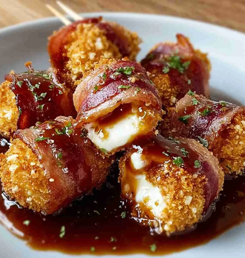 Crispy Mozzarella Poppers Sweet Maple Glaze Delight Recipe