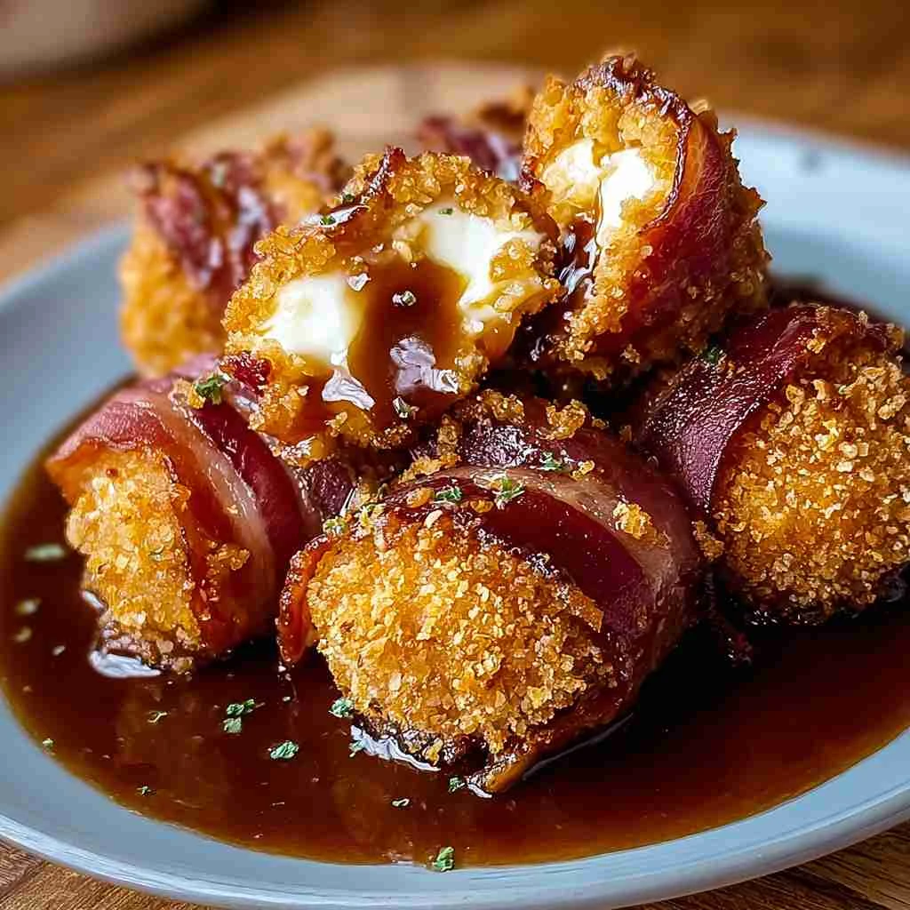 Crispy Mozzarella Poppers Sweet Maple Glaze Delight Recipe