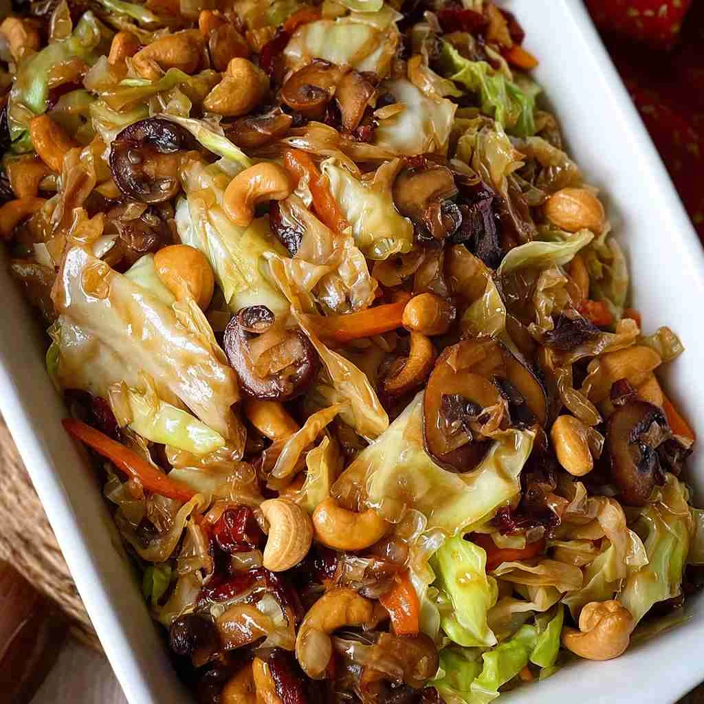Crunchy Cashew Cabbage Stirfry Delectable Satisfying Weeknight Winner