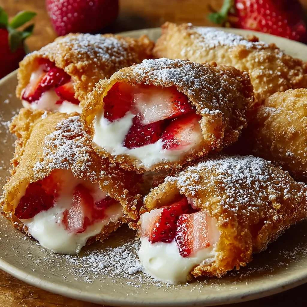 Deepfried Strawberry Cheesecake Pies