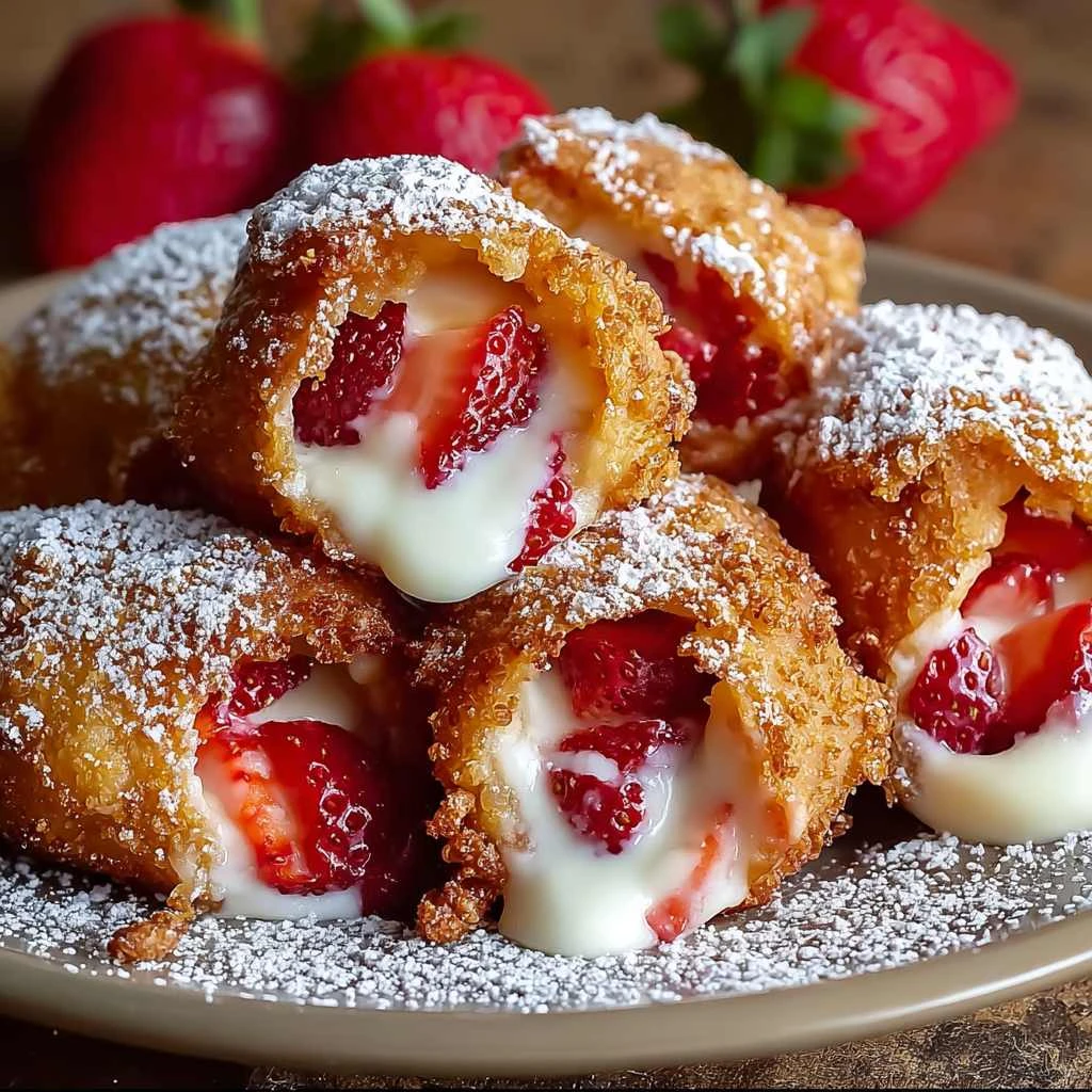 Deepfried Strawberry Cheesecake Pies