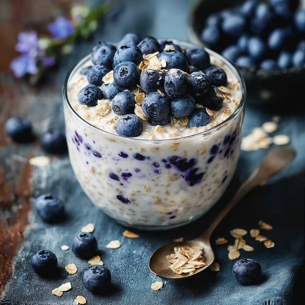Delicious Blueberry Overnight Oats Coconut Milk