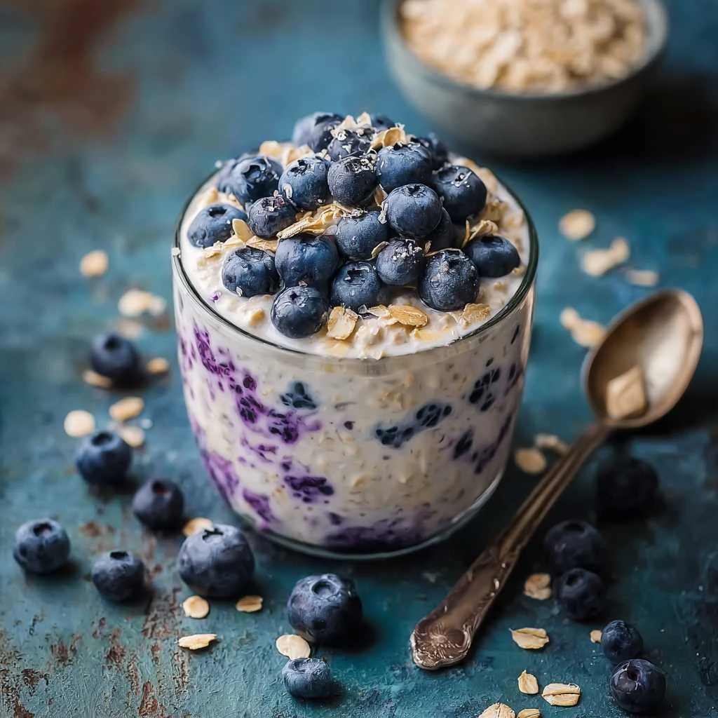 Delicious Blueberry Overnight Oats Coconut Milk