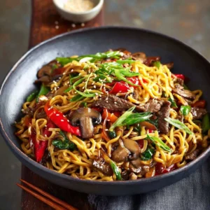 Delicious Mushroom Beef and Noodle Stir-Fry in 15 Minutes