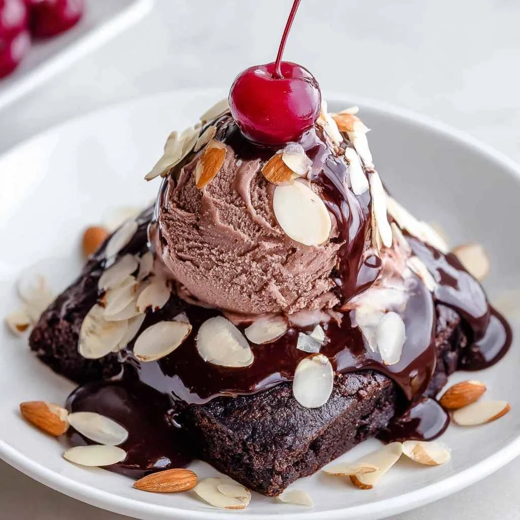 Easy Hot Fudge Brownie Sundae With Red Wine Hot Fudge