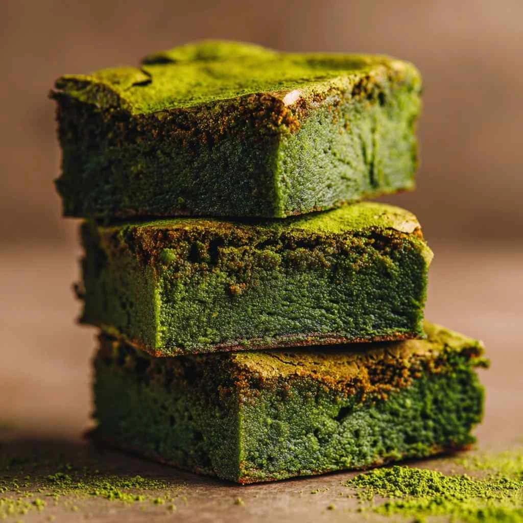 Fudgy Brown Butter Matcha Brownies