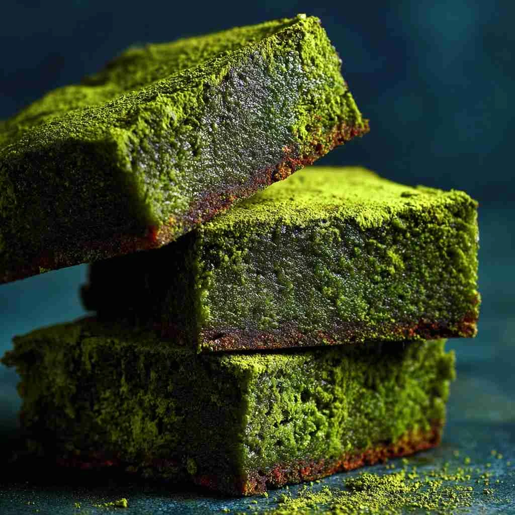 Fudgy Brown Butter Matcha Brownies