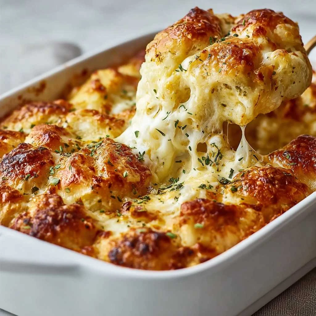 Garlic Butter Cheesy Pull-Apart Potluck Casserole Magic