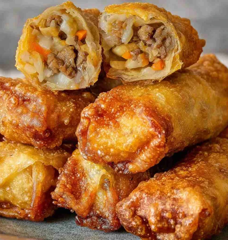 Golden Crispy Egg Rolls Irresistibly Flavorful Bites Delight