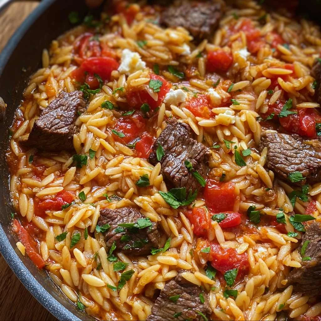 Greek Manestra Beef Orzo