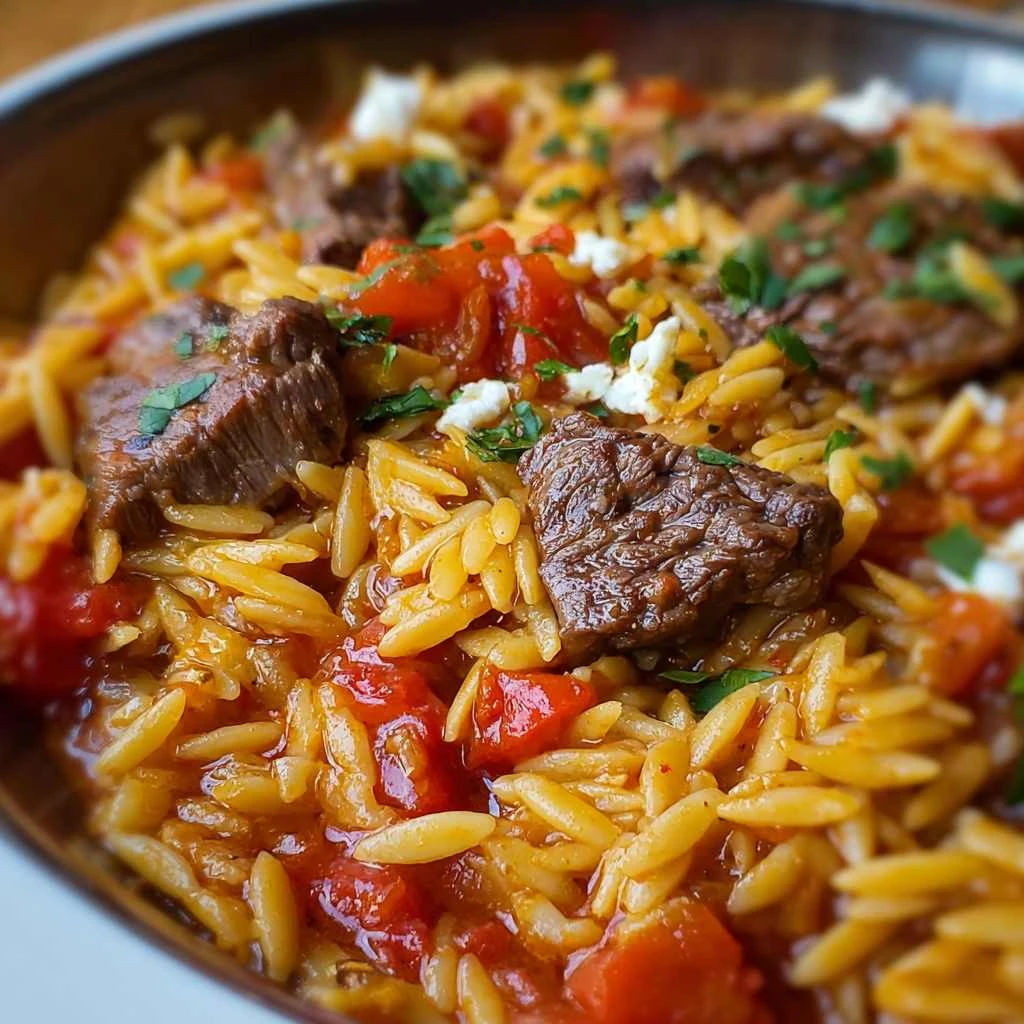 Greek Manestra Beef Orzo