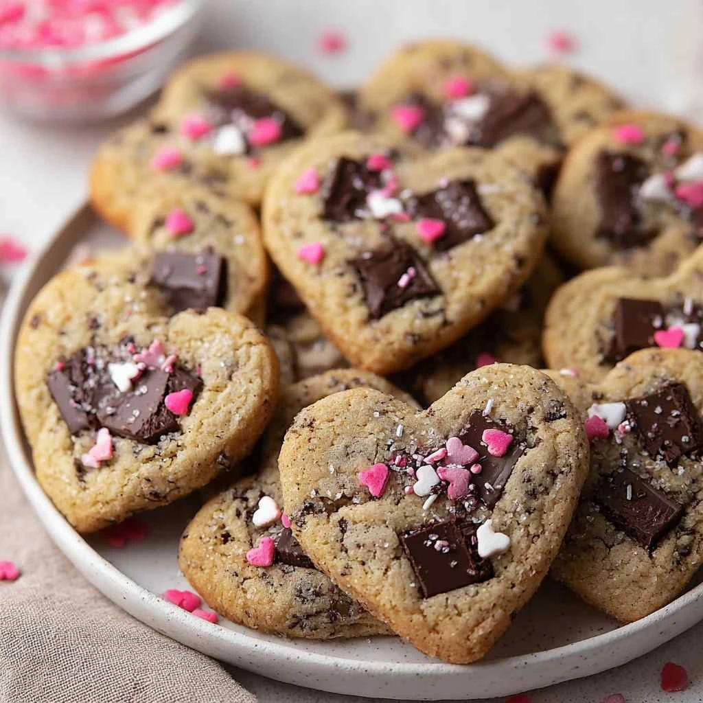 Heart Shaped Chocolate Chip Cookies Sweet Recipe Any