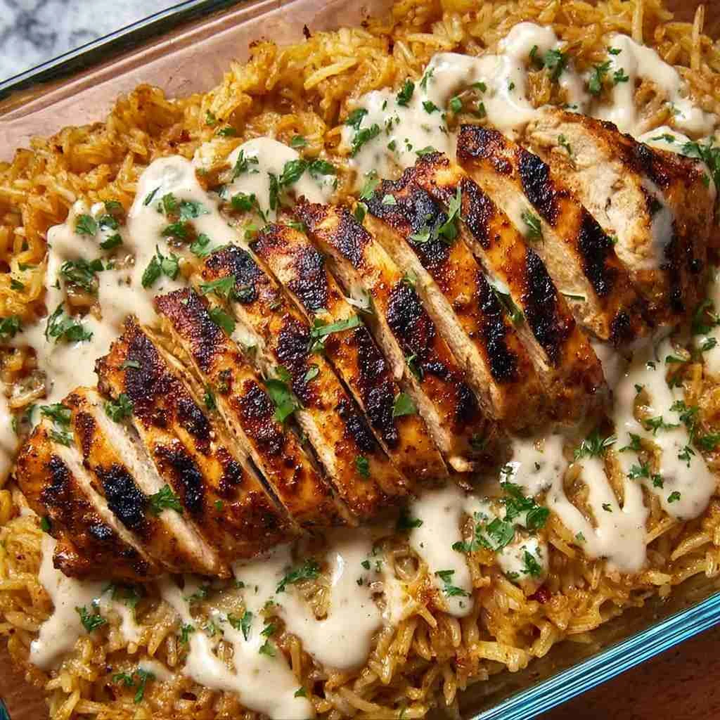 High Protein Creamy Cajun Chicken with Garlic Rice