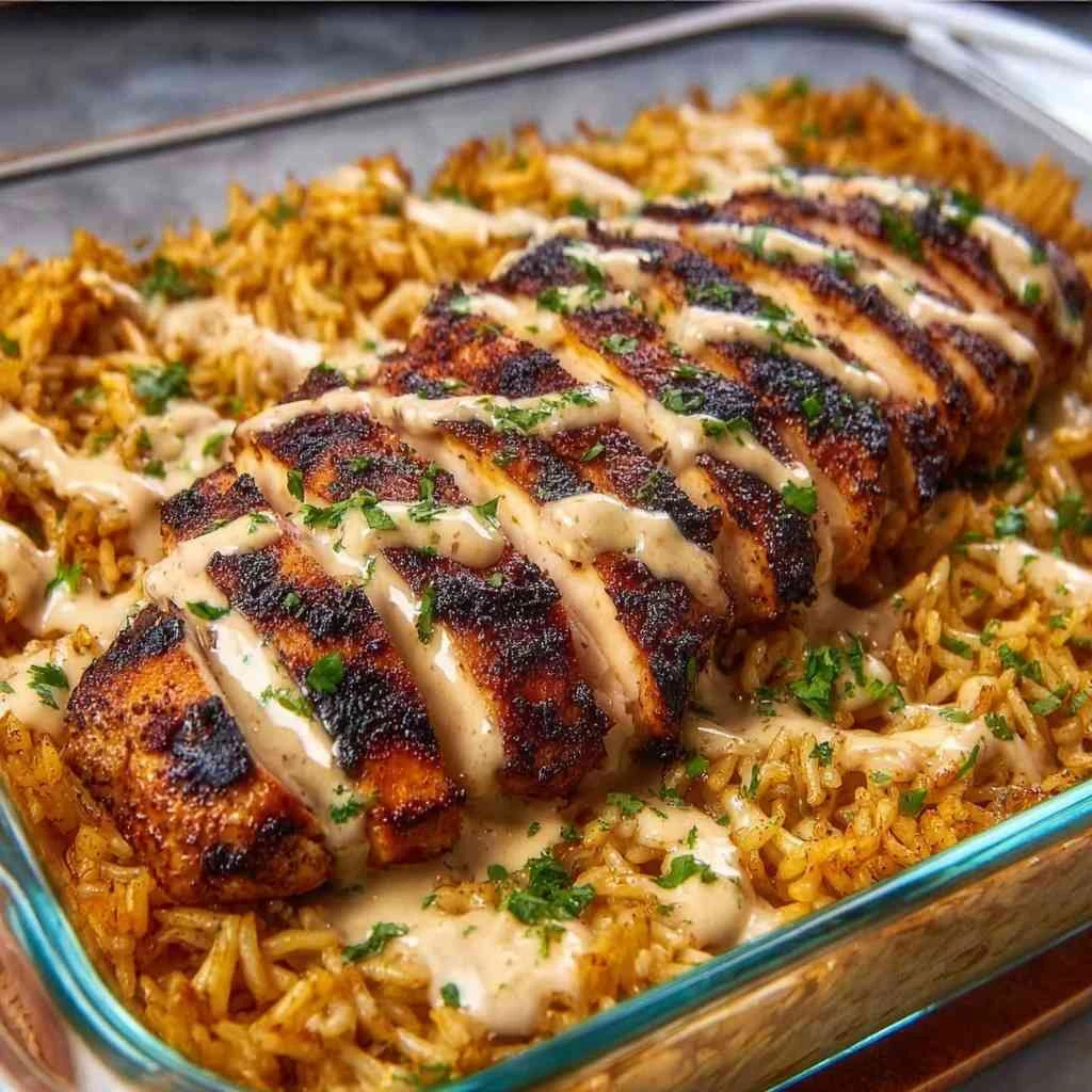 High Protein Creamy Cajun Chicken Garlic Rice