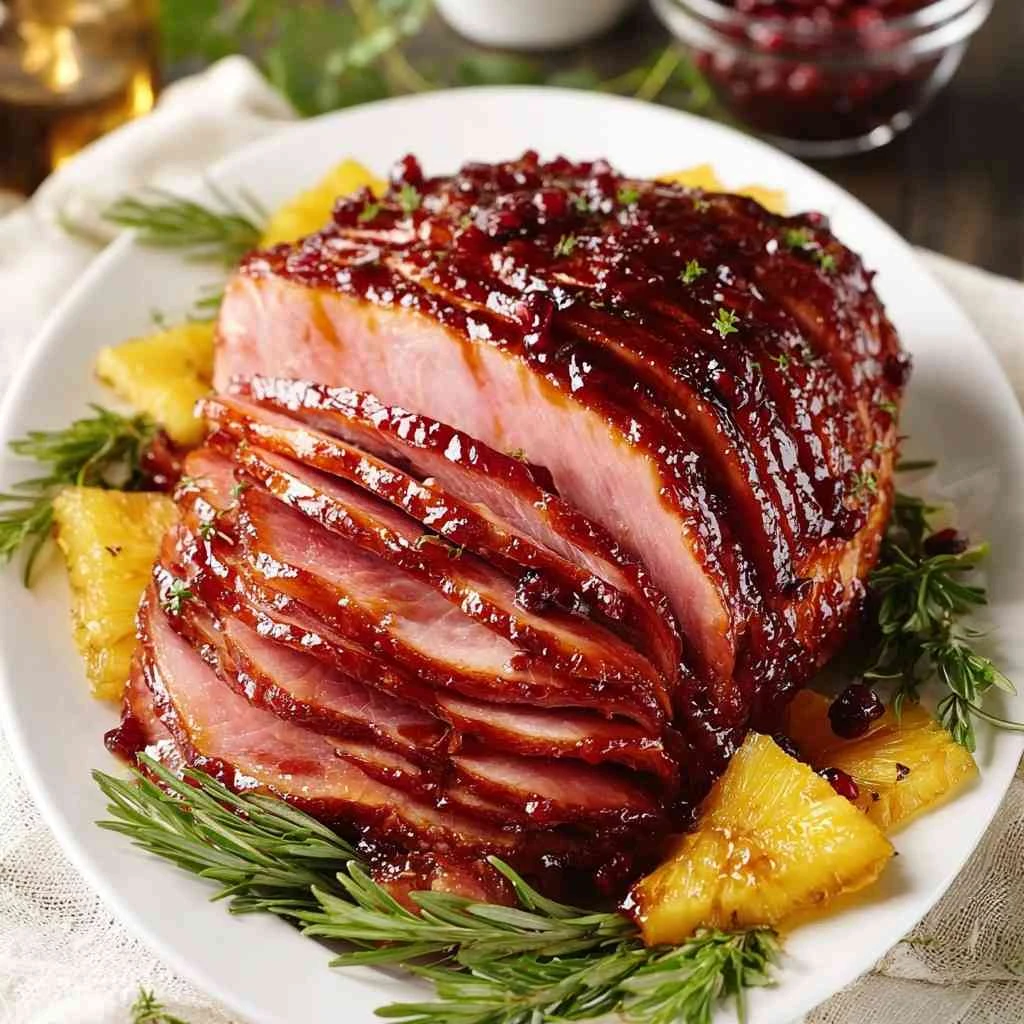Irresistible Sticky Pineapple Brown Sugar Glazed Ham Recipe
