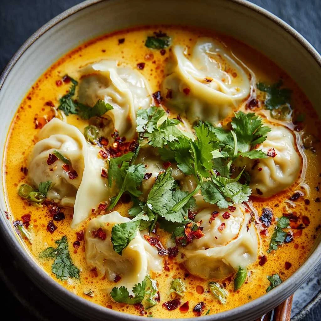Irresistible Thai Coconut Curry Dumpling Soup
