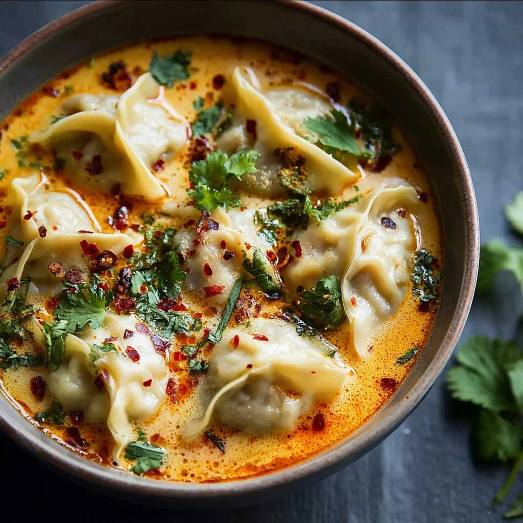 Irresistible Thai Coconut Curry Dumpling Soup