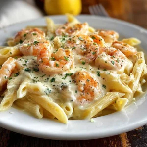 Irresistibly Creamy Garlic Shrimp Alfredo Penne