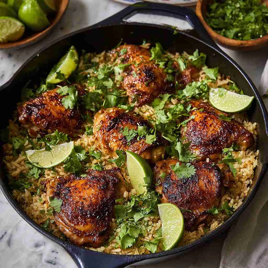 One Pan Cilantro Lime Chicken and Rice
