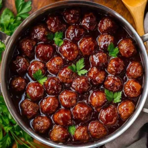 Peach BBQ Meatballs (3 Ingredient Appetizer!)